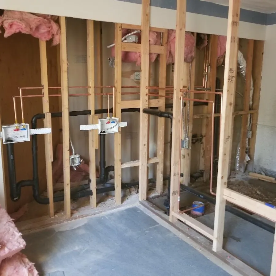 Copper pipe rough-in and plumbing installation in Litchfield